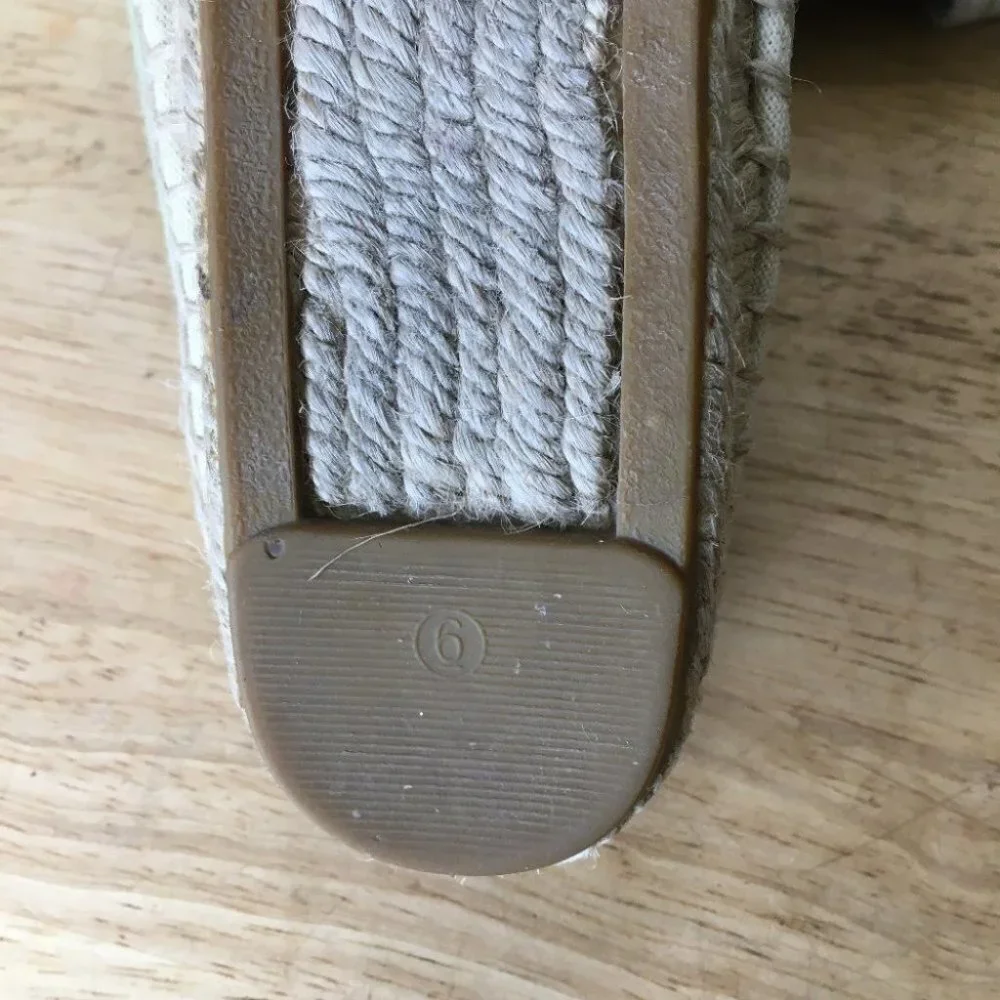 Tory Burch Ivory Green Striped Elastic Espadrilles